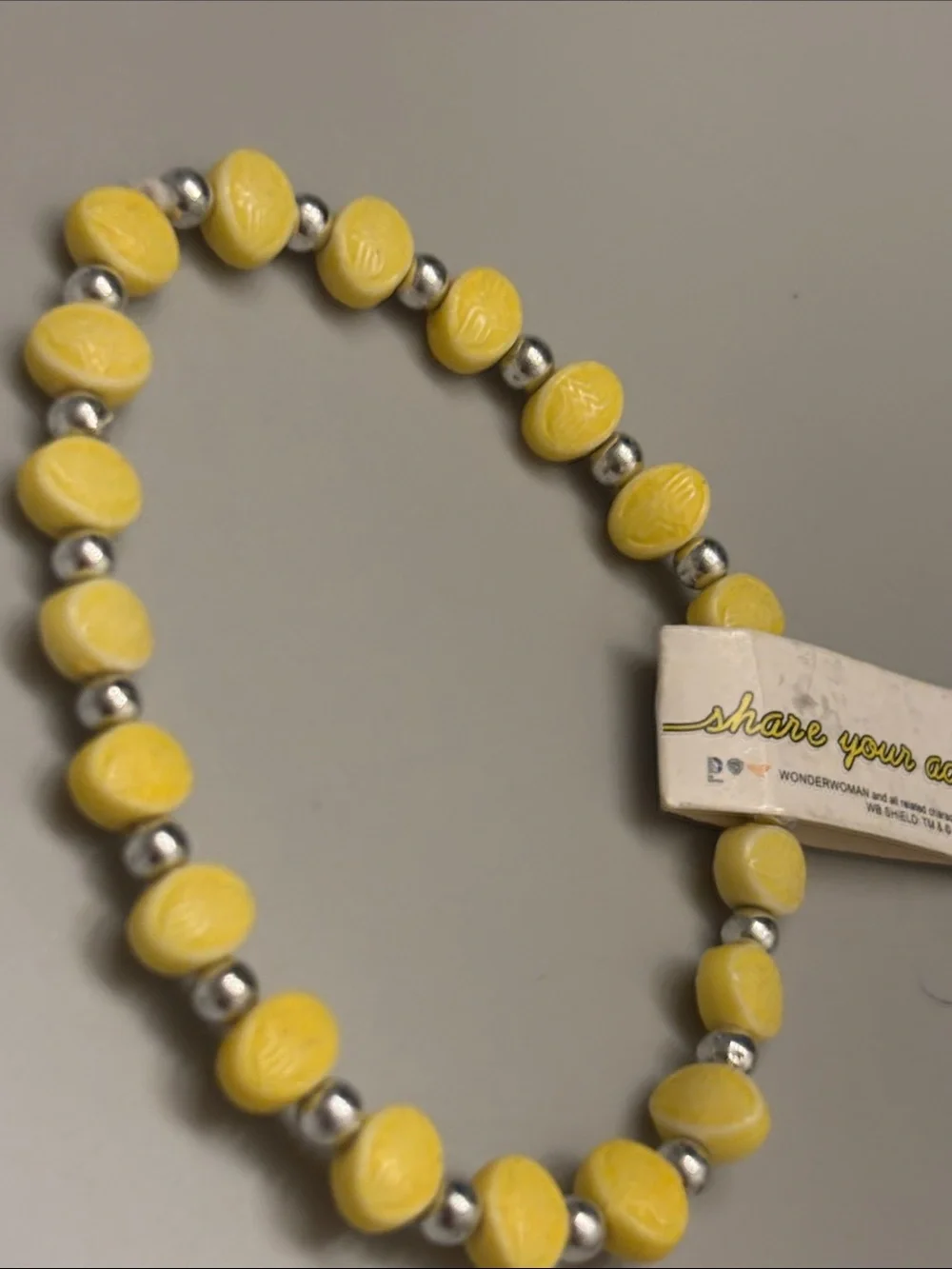 Marvel Yellow Beaded Kids Necklace